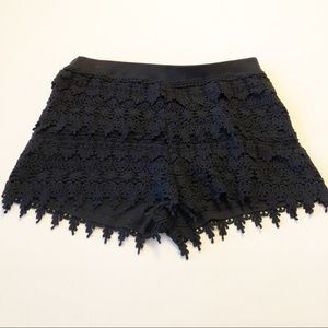 Express Lace Inlay Stretch Mini Shorts